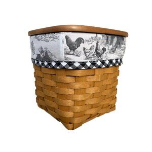 Tall Tissue LINER for Longaberger Basket Farmhouse Toile w/ black & whit…